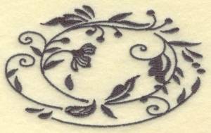 Picture of Oval Vines H Machine Embroidery Design