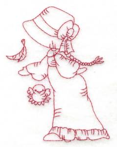 Picture of Girl & Bird Machine Embroidery Design
