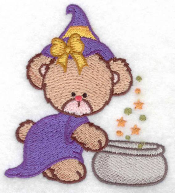 Picture of Witch Bear & Cauldron Machine Embroidery Design
