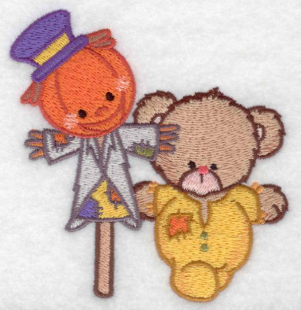 Picture of Bear & Scarecrow Machine Embroidery Design