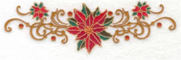 Picture of Poinsettia & Swirls Border Machine Embroidery Design