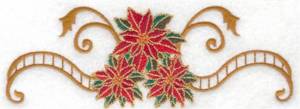 Picture of Poinsettia & Banner Machine Embroidery Design