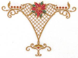 Picture of Poinsettia Vase Design Machine Embroidery Design