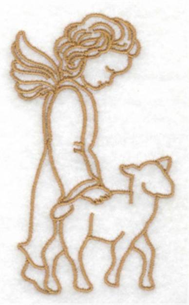 Picture of Angel & Lamb Machine Embroidery Design
