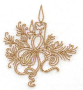 Picture of Candles & Pine Boughs Machine Embroidery Design