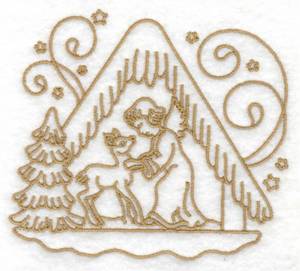 Picture of Angel & Deer & Manger Machine Embroidery Design