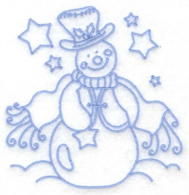 Picture of Snowman With Vest Machine Embroidery Design