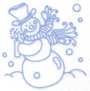 Picture of Snowman With Candle Machine Embroidery Design