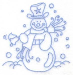 Picture of Snowman Ringing Bells Machine Embroidery Design