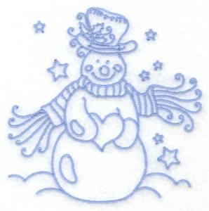 Picture of Snowman With A Heart Machine Embroidery Design