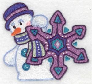 Picture of Snowman & Snowflake Machine Embroidery Design