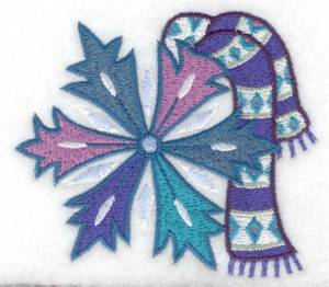 Picture of Scarf & Snowflake Machine Embroidery Design