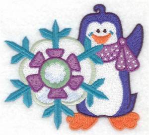Picture of Penguin & Snowflake Machine Embroidery Design