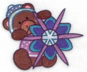 Picture of Teddy Bear Snowflake Machine Embroidery Design