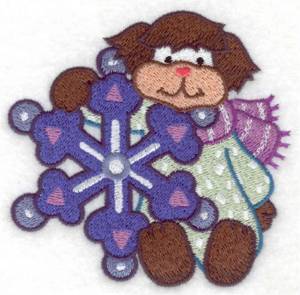 Picture of Dog & Snowflake Machine Embroidery Design