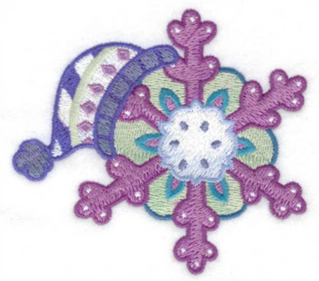 Picture of Winter Hat & Snowflake Machine Embroidery Design