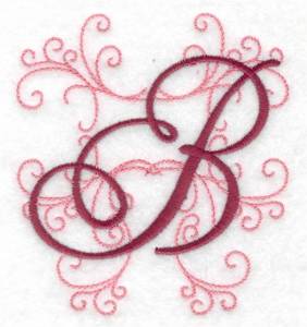 Picture of Swirl Monogram B Machine Embroidery Design