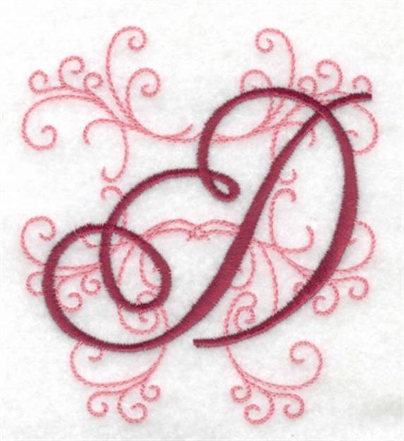 Picture of Swirl Monogram D Machine Embroidery Design