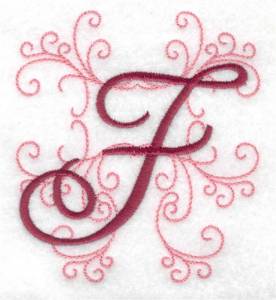 Picture of Swirl Monogram F Machine Embroidery Design
