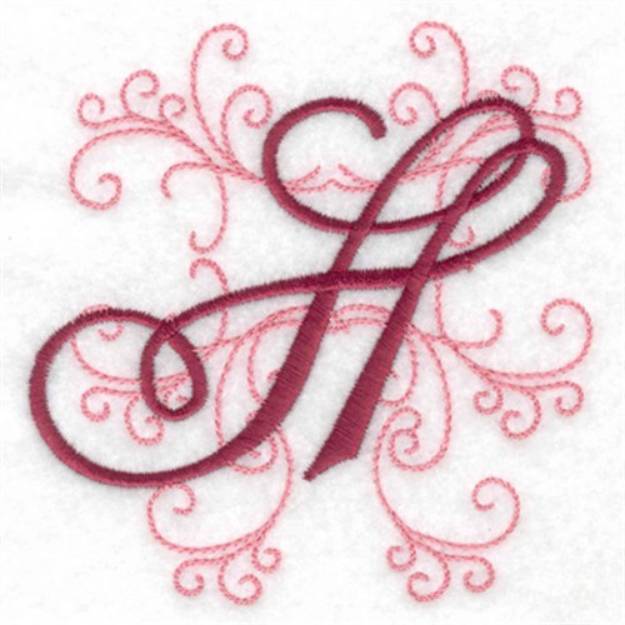 Picture of Swirl Monogram H Machine Embroidery Design