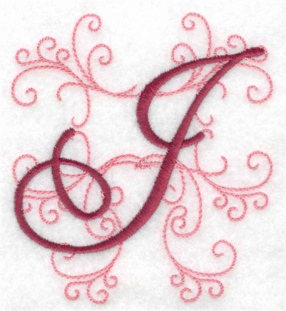 Picture of Swirl Monogram J Machine Embroidery Design