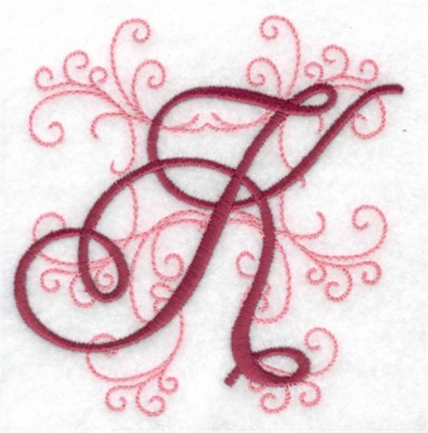 Picture of Swirl Monogram K Machine Embroidery Design