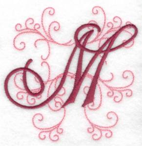 Picture of Swirl Monogram M Machine Embroidery Design