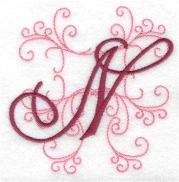 Picture of Swirl Monogram N Machine Embroidery Design