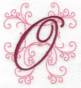 Picture of Swirl Monogram O Machine Embroidery Design