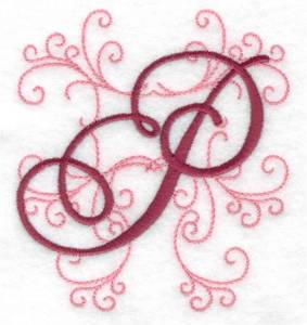 Picture of Swirl Monogram P Machine Embroidery Design