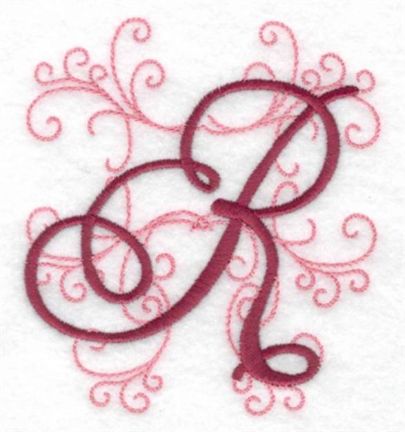 Picture of Swirl Monogram R Machine Embroidery Design