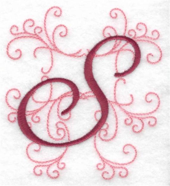 Picture of Swirl Monogram S Machine Embroidery Design