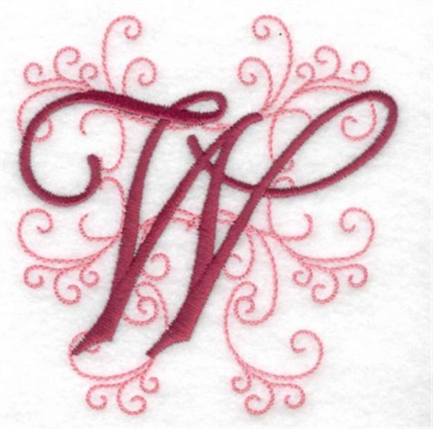 Picture of Swirl Monogram W Machine Embroidery Design