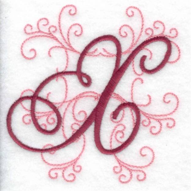 Picture of Swirl Monogram X Machine Embroidery Design