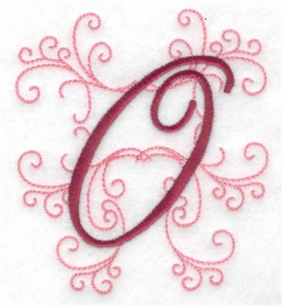Picture of Swirls Monogram 0 Machine Embroidery Design