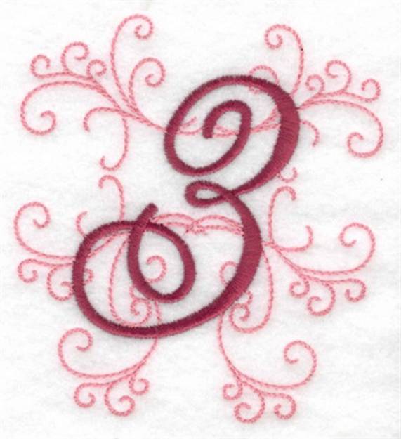Picture of Swirl Monogram 3 Machine Embroidery Design