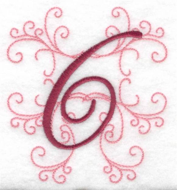 Picture of Swirl Monogram 6 Machine Embroidery Design