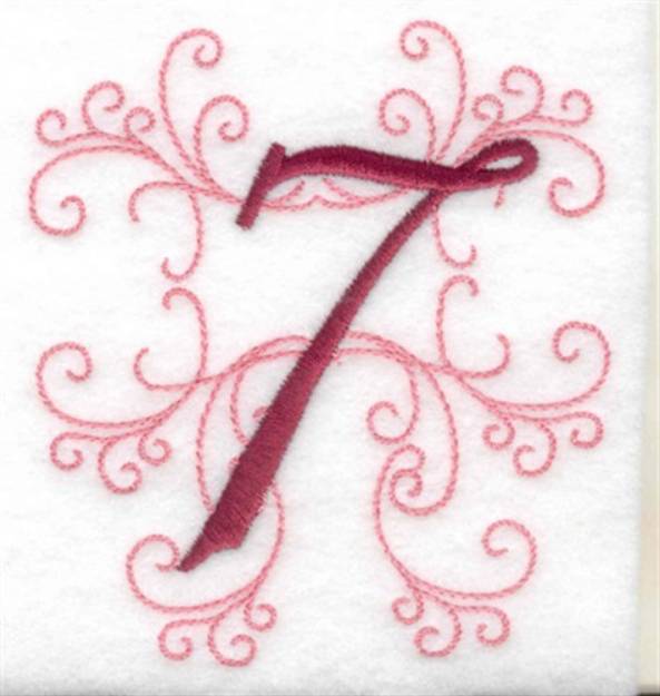 Picture of Swirl Monogram 7 Machine Embroidery Design