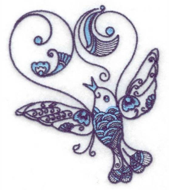 Picture of Bird Swirls Machine Embroidery Design