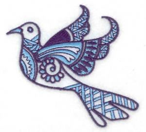 Picture of Decorated Bird Machine Embroidery Design