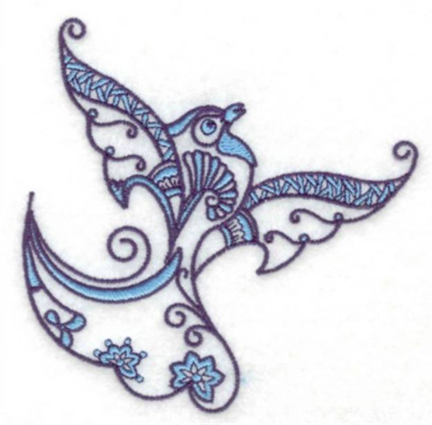 Picture of Flowered Bird Machine Embroidery Design