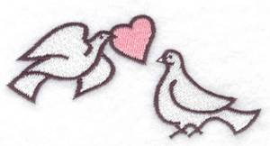 Picture of Doves With Heart Machine Embroidery Design