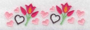Picture of Hearts And Flowers Machine Embroidery Design