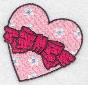 Picture of Heart With Bow Machine Embroidery Design