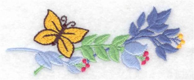 Picture of Butterfly On Flowers Machine Embroidery Design