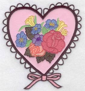 Picture of Doiley Heart Applique Machine Embroidery Design