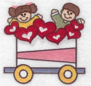 Picture of Children Train Car Machine Embroidery Design