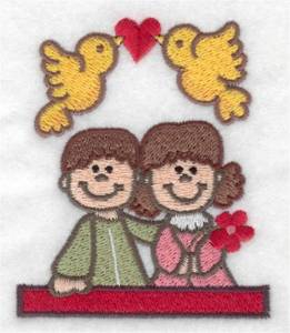 Picture of Love Bird Kids Machine Embroidery Design