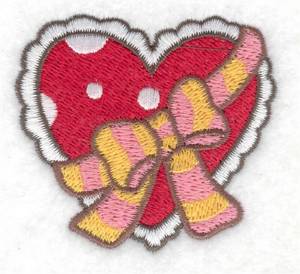 Picture of Heart With Bow Machine Embroidery Design