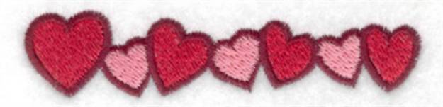 Picture of Row Of Hearts Machine Embroidery Design